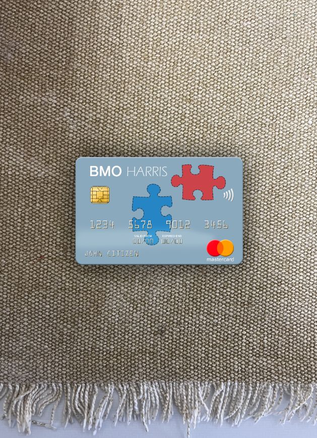 Download USA BMO Harris Bank mastercard photolook front Photoshop template